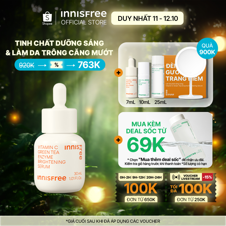 Tinh chất dưỡng sáng da Vitamin C Green Tea Enzyme Brightening Serum 30ml (New 2023)