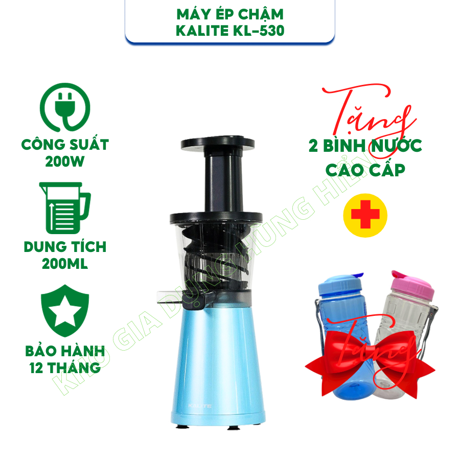 Máy ép hoa quả chậm Kalite KL 530 dung tích 250ml ép kiệt bã - Hàng chính hãng bảo hành 12 tháng