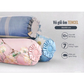 Vỏ gối ôm khóa kéo chất liệu lụa Tencel cao cấp mềm mát 35x100cm