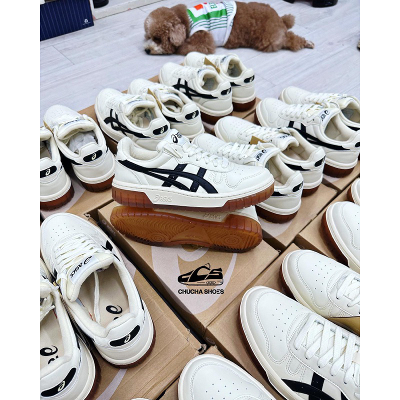 Giày Thể Thao Sneaker Asics Court MZ Cream Black Gum Authentic