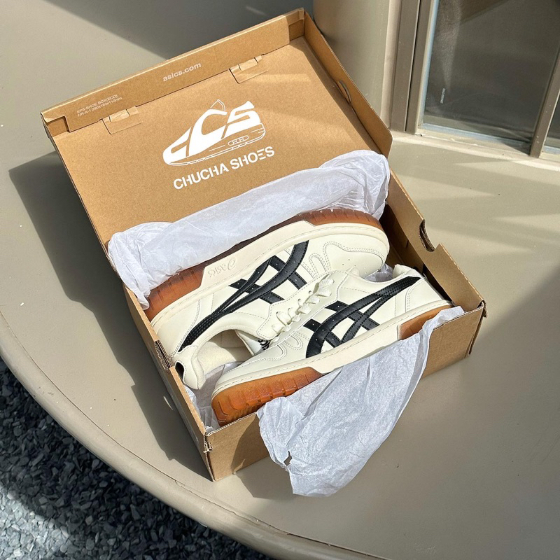 Giày Thể Thao Sneaker Asics Court MZ Cream Black Gum Authentic