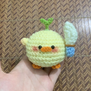 Móc khoá gà cầm dao bằng len siu cuteeeeee