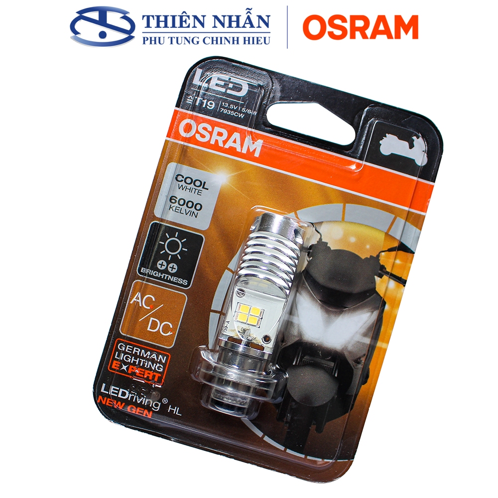 Bóng đèn LED OSRAM T19 xe Dream, Wave, Air Blade 110 Thái tăng sáng trắng (7935CW)