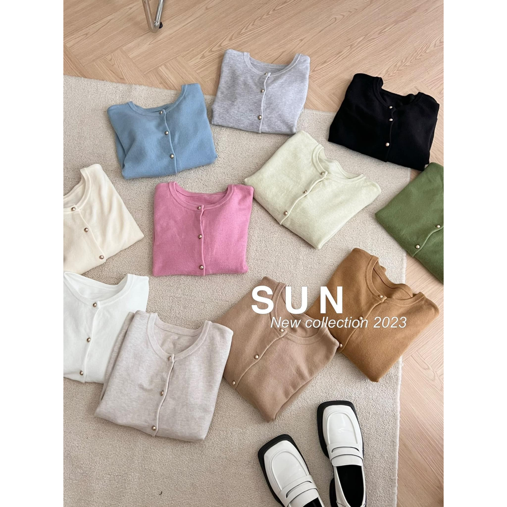Áo len khuy trơn basic mềm dài tay nhiều màu