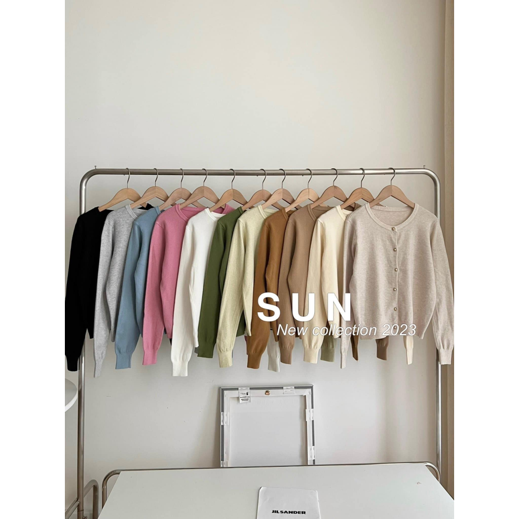 Áo len khuy trơn basic mềm dài tay nhiều màu