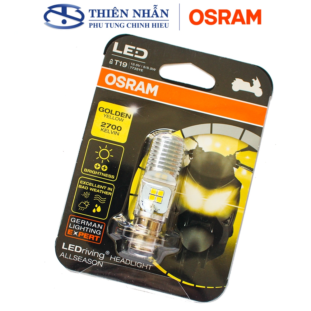 Bóng đèn LED OSRAM T19 Dream, Wave tăng sáng phá sương (7735YE)