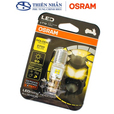 Bóng đèn LED OSRAM T19 xe Dream, Wave alpha đầu, Wave 125i, Future 1, Air Blade 110 Thái tăng sáng phá sương (7735YE)