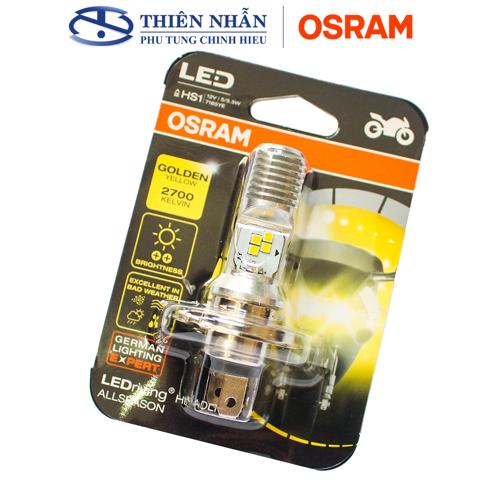 Bóng đèn LED OSRAM HS1 xe Air Blade, Wave RS tăng sáng, phá sương (7185YE)