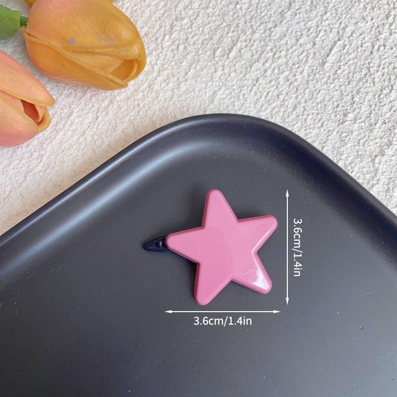 Kẹp Tóc Mái 2 Hình Ngôi Sao Và Trái Tim Cute Xinh Xắn Phong Cách Hàn Quốc Dành Cho Nữ
