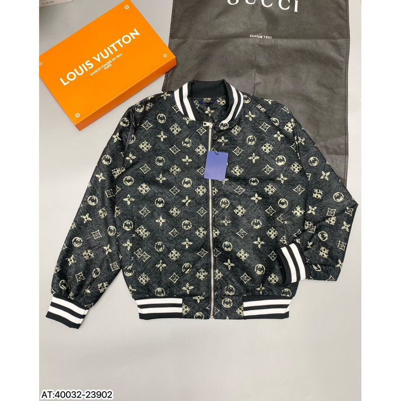 Áo khoác bomber nam L.V bản đẹp vải dệt đường may tỉ mỉ hoạ tiết sắc nét