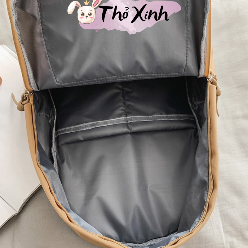 Balo nam nữ unisex đi học đi chơi cá tính phong cách thể thao thời trang hàn quốc hai màu sọc chéo nhiều ngăn TX35