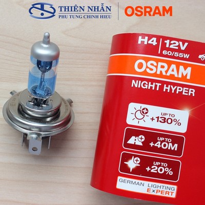 Bóng đèn HALOGEN OSRAM H4 xe Vios, Innova, Ranger, Xpander, SH, CBR 150/250 64193NH-HCB 60/55W 12V PX43T Tăng Sáng 150%