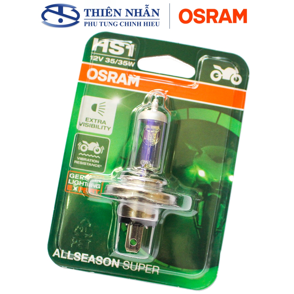 Bóng đèn HALOGEN OSRAM HS1 Vision, Air Blade 110/125, Wave, Sirius tăng sáng phá sương (64185ALS-01B)