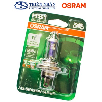 Bóng đèn HALOGEN OSRAM HS1 Vision, Air Blade 110 (Việt)/125, Wave RS, Sirius tăng sáng phá sương 130% 64185ALS-01B 35W