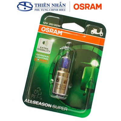 Bóng đèn HALOGEN OSRAM xe SCR 110, Stream, Today, Shark 125/150 Tăng Sáng Phá Sương 130% 62327ALS 35W