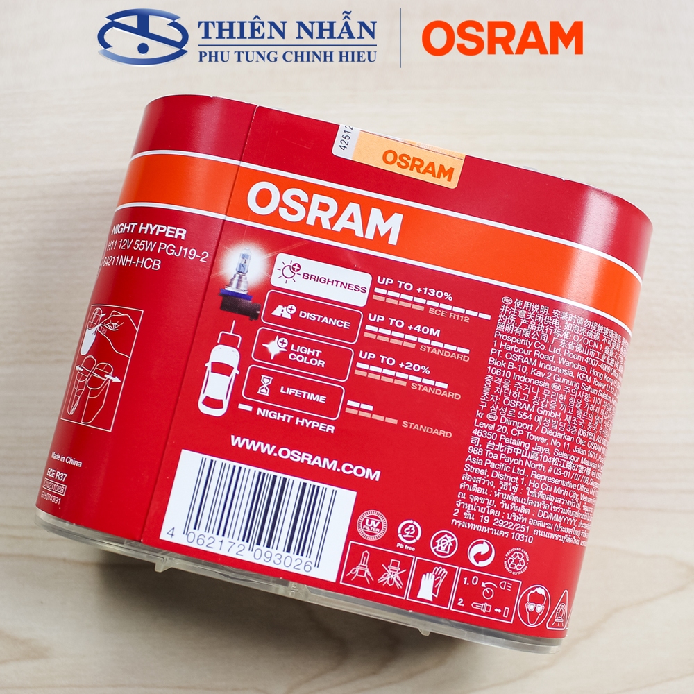 Bóng đèn HALOGEN OSRAM H11 Nouvo 5/6 tăng sáng (64211NH-HCB)