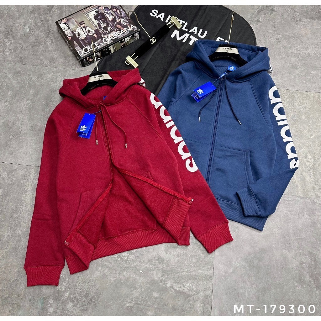 Áo Hoodie Zip Adidas Chất Nỉ Bông Dày Dặn Cao Cấp