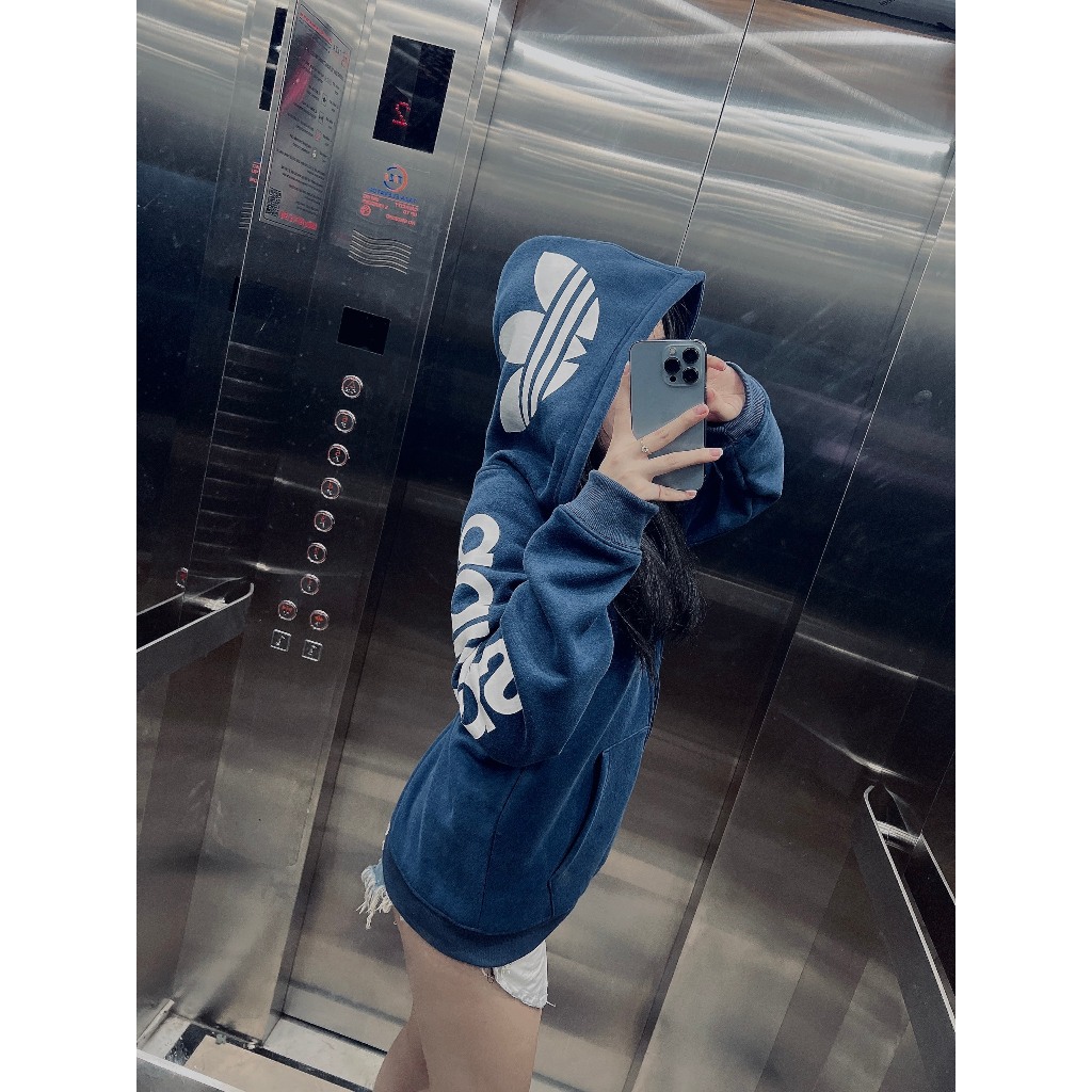 Áo Hoodie Zip Adidas Chất Nỉ Bông Dày Dặn Cao Cấp