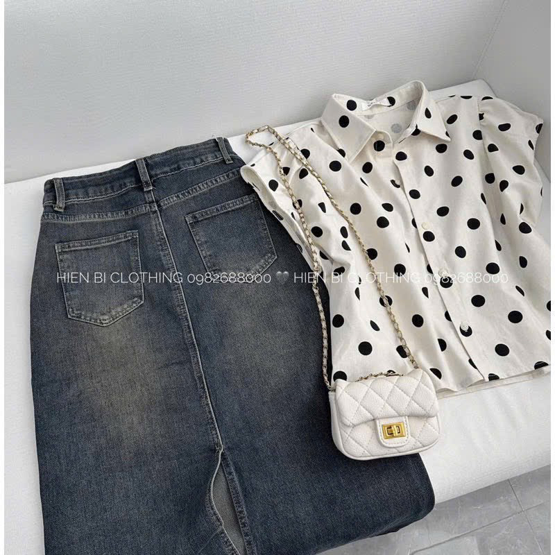 Chân váy jeans nữ  2 túi trước hottrend #5040