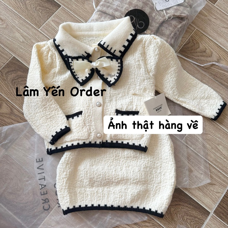 Set váy len Quảng Châu cao cấp cho bé gái mẫu mới nhất 2023