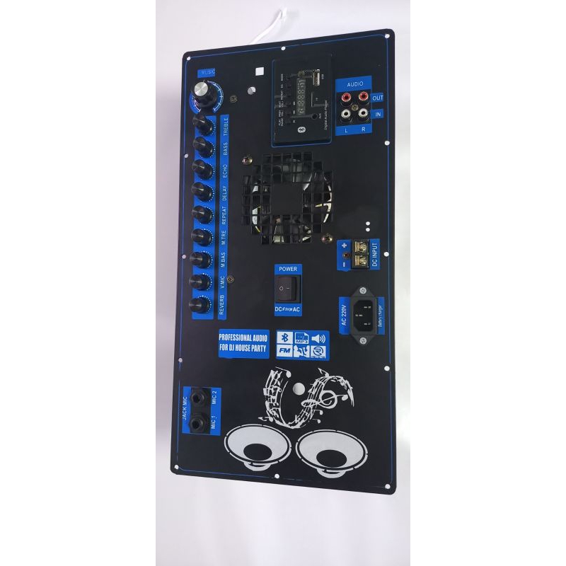 Mạch loa kéo dùng điện AC có reverb 3 D 8 sò đại C5200 2 kênh stereo