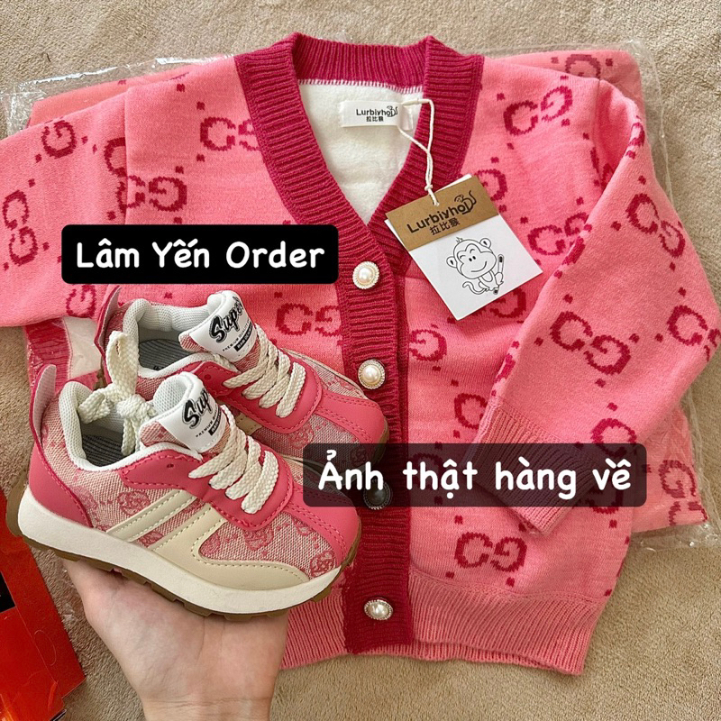 Áo Khoác cardigan Dệt Kim Tay Dài Phối Nhung Kiểu Hàn Quốc Thời Trang Cho Bé Gái quần áo trẻ em