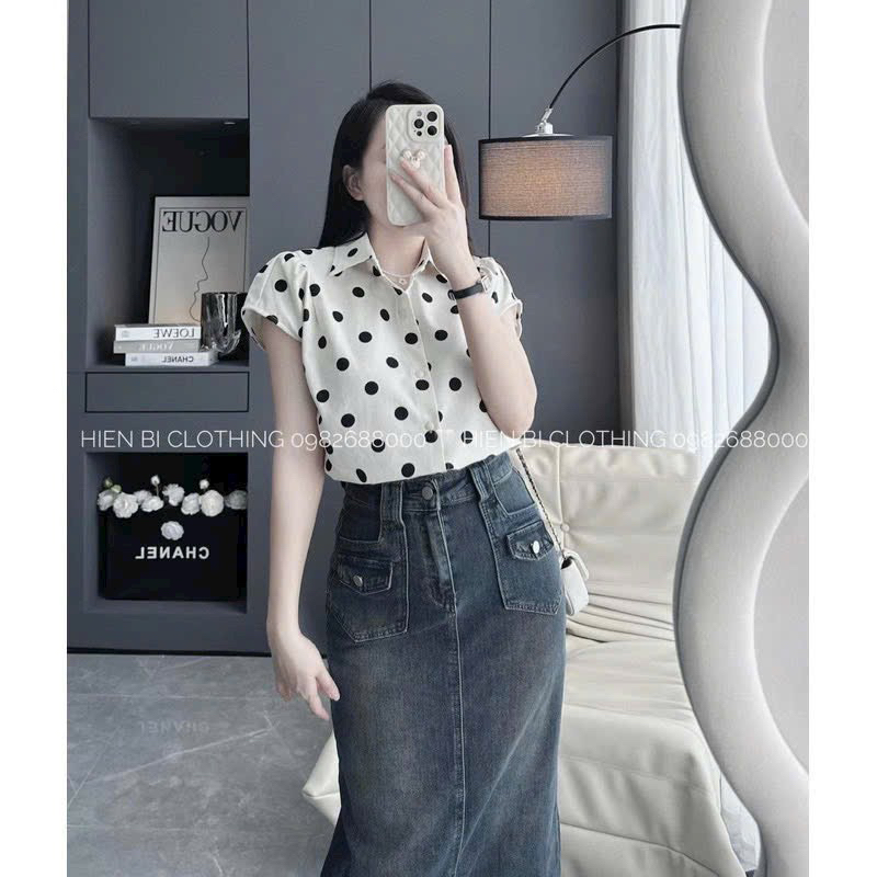 CHÂN VÁY JEANS NỮ DENIM 2 TÚI TRƯỚC #5040