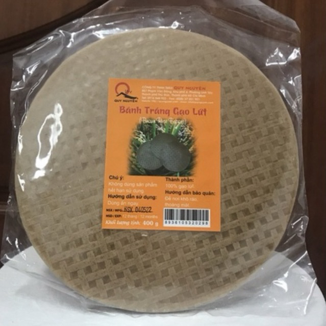 Bánh tráng gạo lứt  Quy Nguyên Thầy Tuệ Hải 400gram - Chùa Long Hương