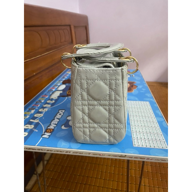 Túi hộp vuông xám xanh, be siêu đẹp hai size to nhỏ