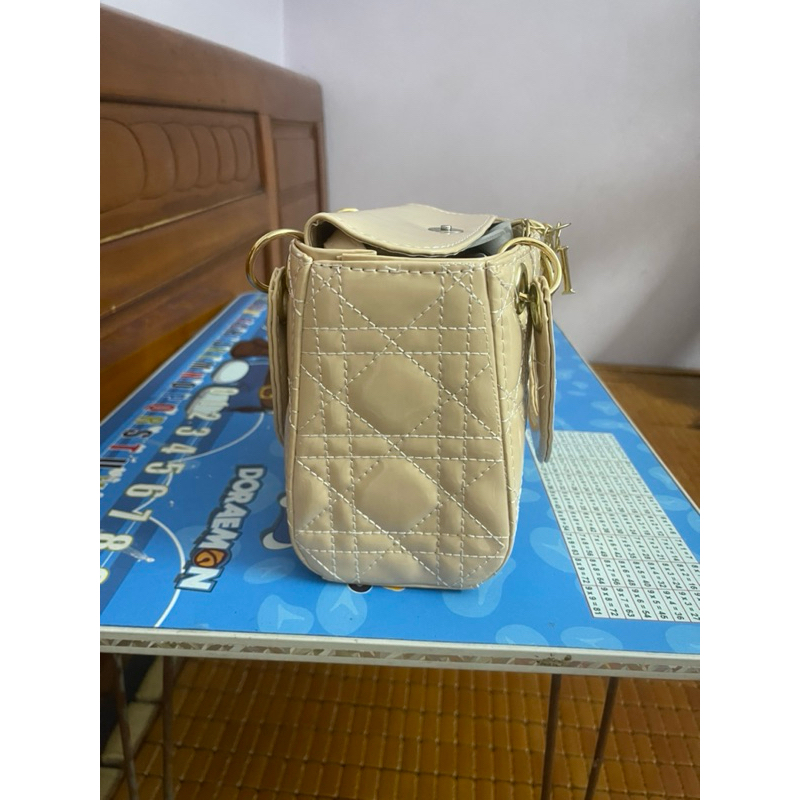 Túi hộp vuông xám xanh, be siêu đẹp hai size to nhỏ