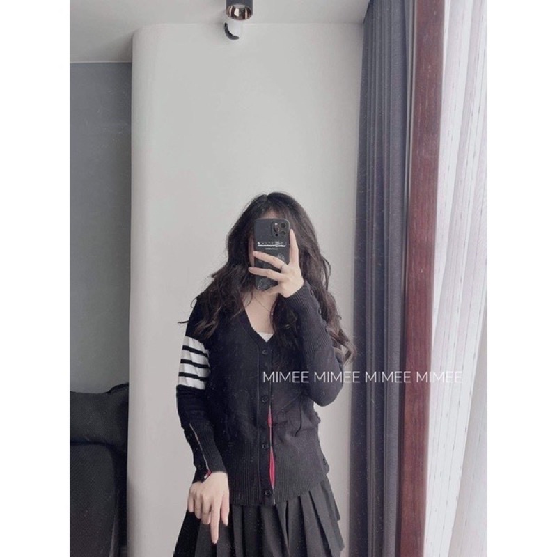 Áo Cardigan Thom Len Hoạ Tiết Bốn Sọc cực dễ thương