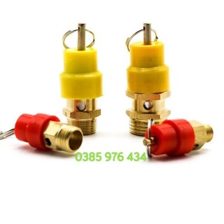 Combo 3 hoặc 5 chiếc van xả khí nén an toàn loại móc ren 13mm, 17mm, 21mm. Van xả áp an toàn máy nén khí.