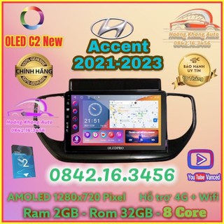 Màn hình Android OLED C2 New theo xe Accent 2021 - 2023, ( Xe Bản Đủ) Kèm dưỡng và jack nguồn zin theo xe
