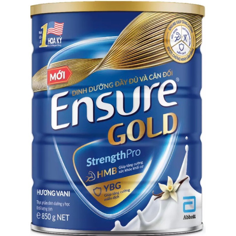 Sữa ensure gold 400g-850g mẫu mới hương Vani