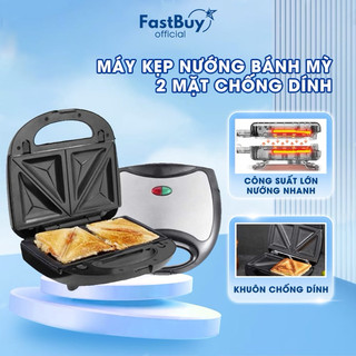 Máy kẹp bánh mì Sonaky, Máy nướng bánh mì sandwich Công Suất 700w Có 4 Khay Nướng Bánh Chống Dính Tiện Lợi