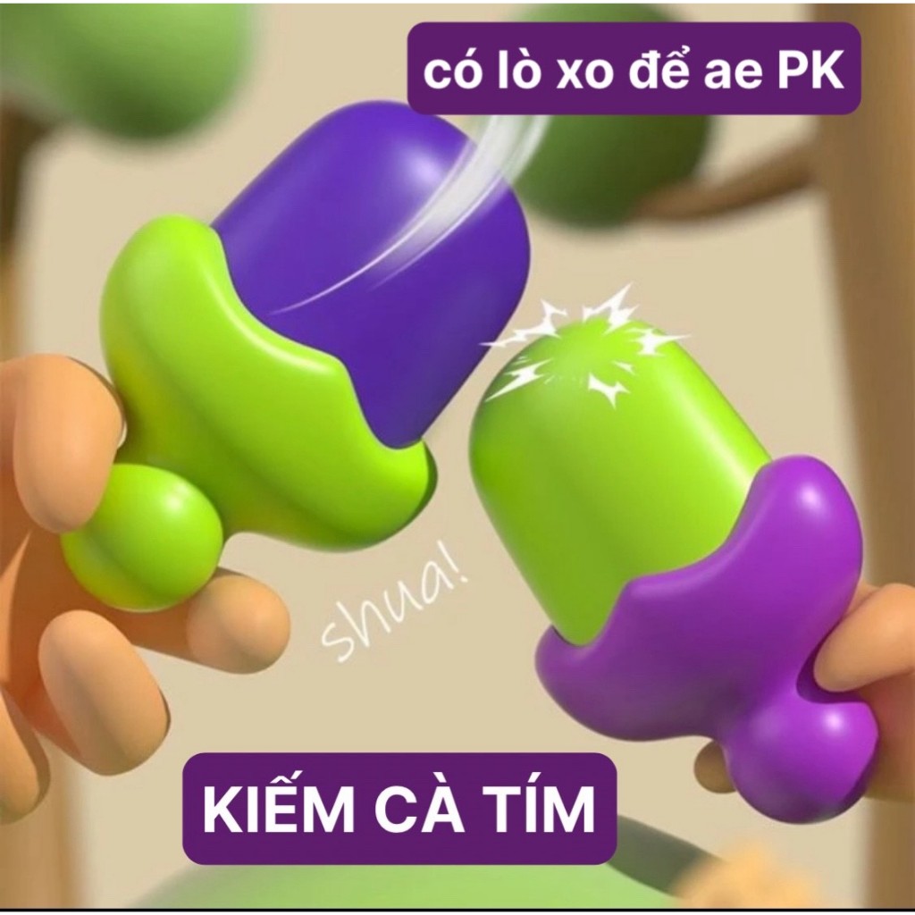 ĐỒ CHƠI CÀ RỐT GEN 2 - Dao cà rốt dạng chuối, kiếm cà tím cute, búa cà rốt, dao in 3D dạng bấm - Chất liệu nhựa an toàn|