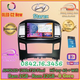 Màn Hình Android OLED C2 new Theo Xe Starex 2015 - 2019, 9 inch kèm dưỡng và jack zin