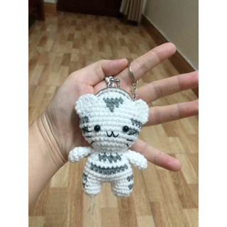 Túi đựng tỏi cho bé sơ sinh bằng len handmade nhiều mẫu hình con mèo