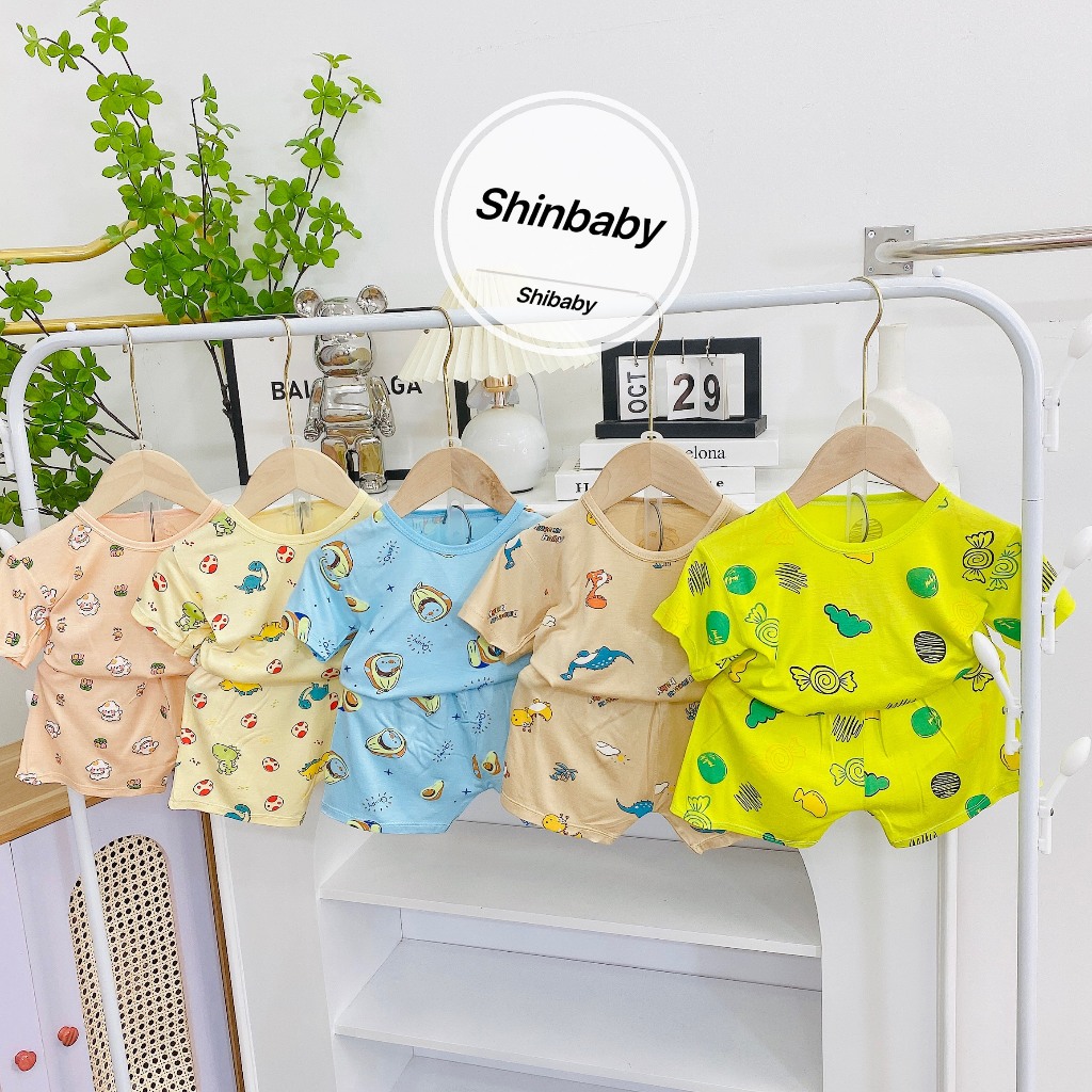 Bộ thun lạnh cộc tay chất mềm mát nhiều hình in dễ thương cho bé yêu