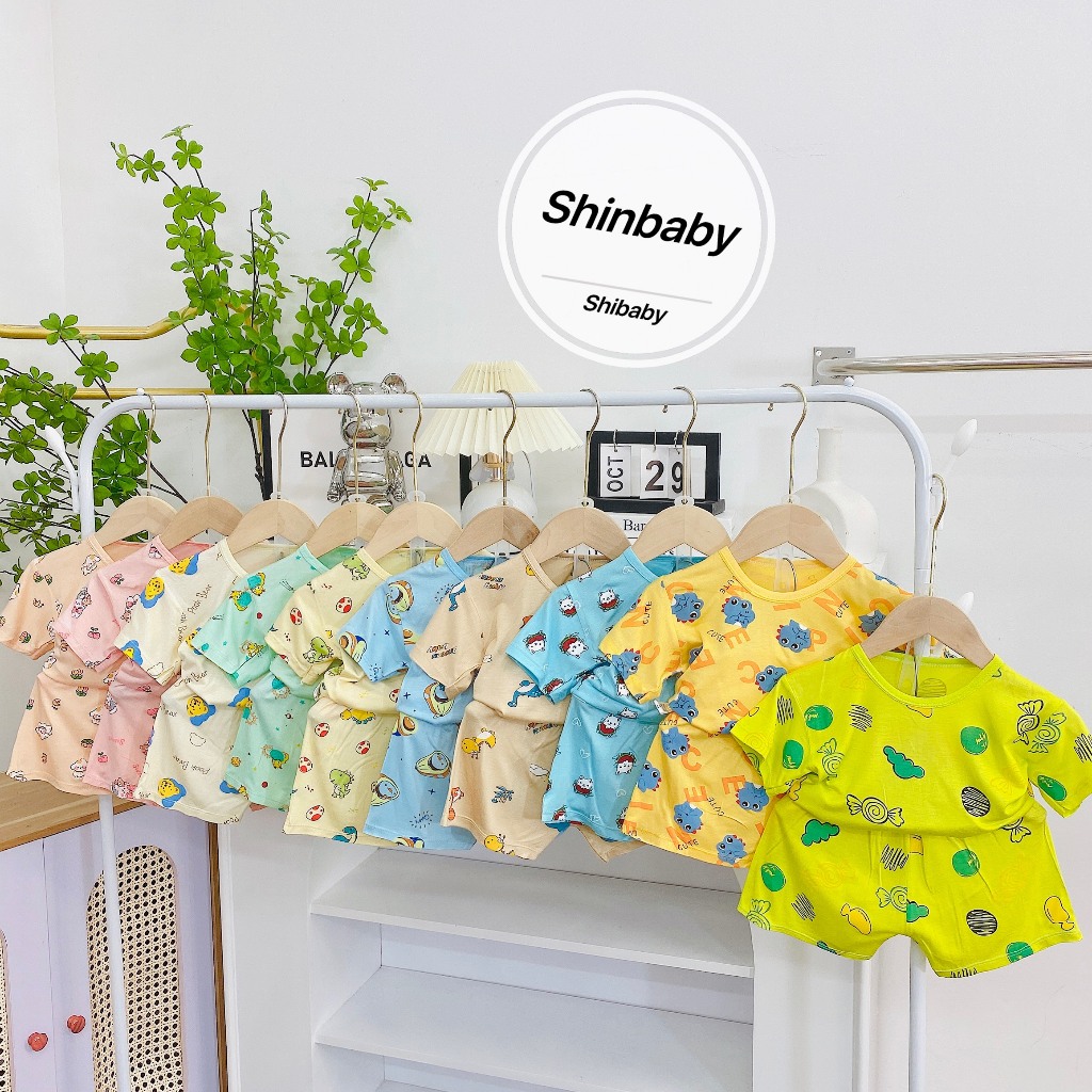 Bộ thun lạnh cộc tay chất mềm mát nhiều hình in dễ thương cho bé yêu