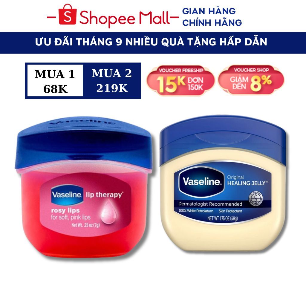 Sáp Dưỡng Ẩm, Dưỡng Môi Mềm Mịn Vaseline Trắng, Hồng