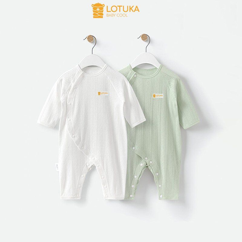 Body Dài Tay LOTUKA Chất Cotton Thông Hơi Cho Bé, Bodysuit Cho Bé Trai Bé Gái, Áo Thu Đông, Bộ Liền Thân Size 3-12kg