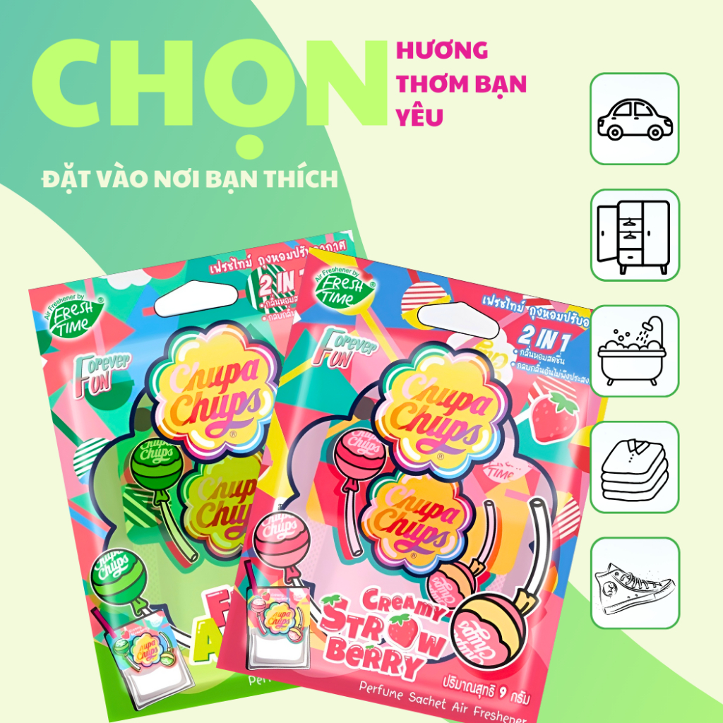 Túi Thơm Để Tủ Quần Áo Chupa Chups Thái Lan Thơm Phòng Treo Xe Phòng Ngủ