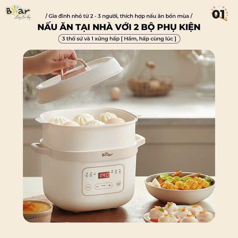 Nắp sứ nồi bear , thố sứ nồi bear 0.5l và 1.6l