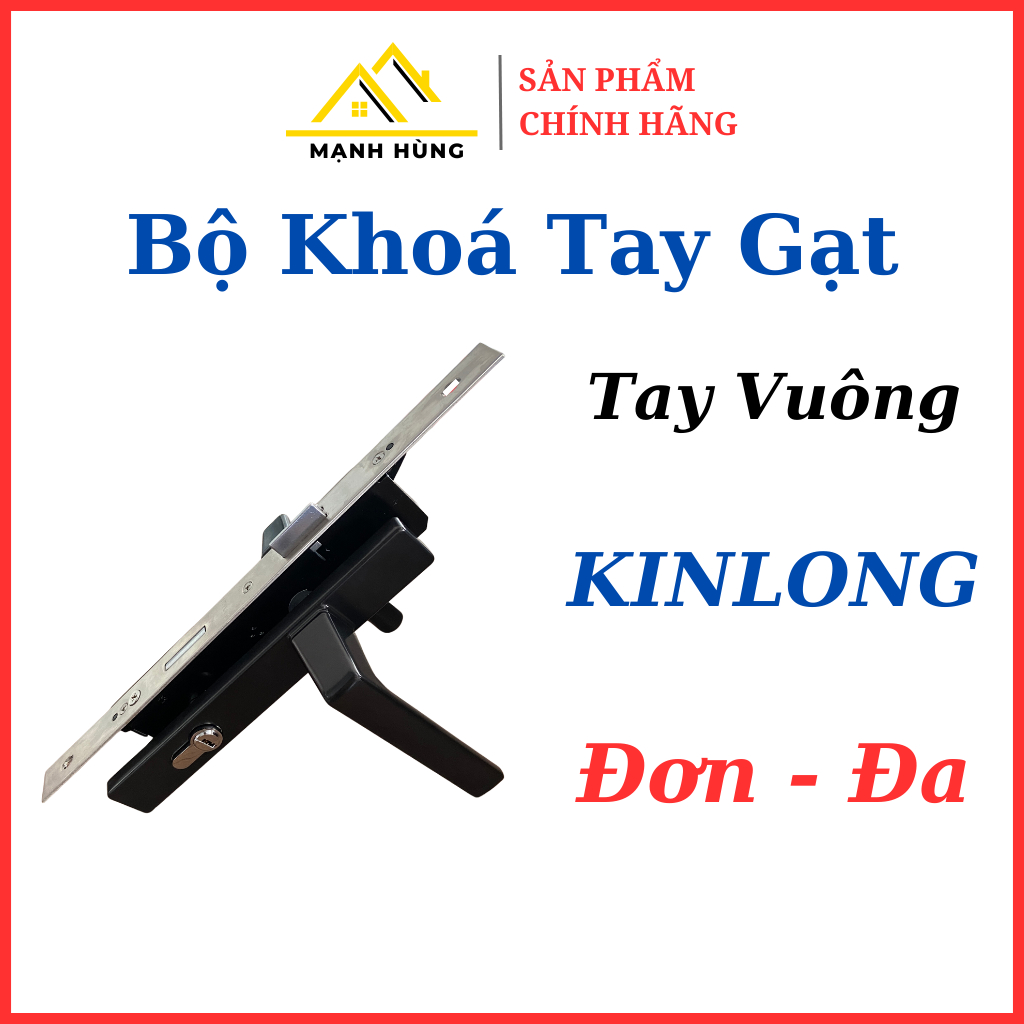 Bộ khoá tay gạt cửa nhôm Xingfa KINLONG Chính Hãng, Khoá tay gạt đơn điểm - đa điểm tay nắm cửa đi v