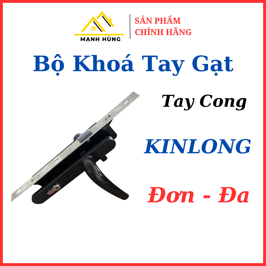 Bộ khoá tay gạt cửa nhôm Xingfa KINLONG Chính Hãng, Khoá tay gạt đơn điểm - đa điểm tay nắm cửa đi c