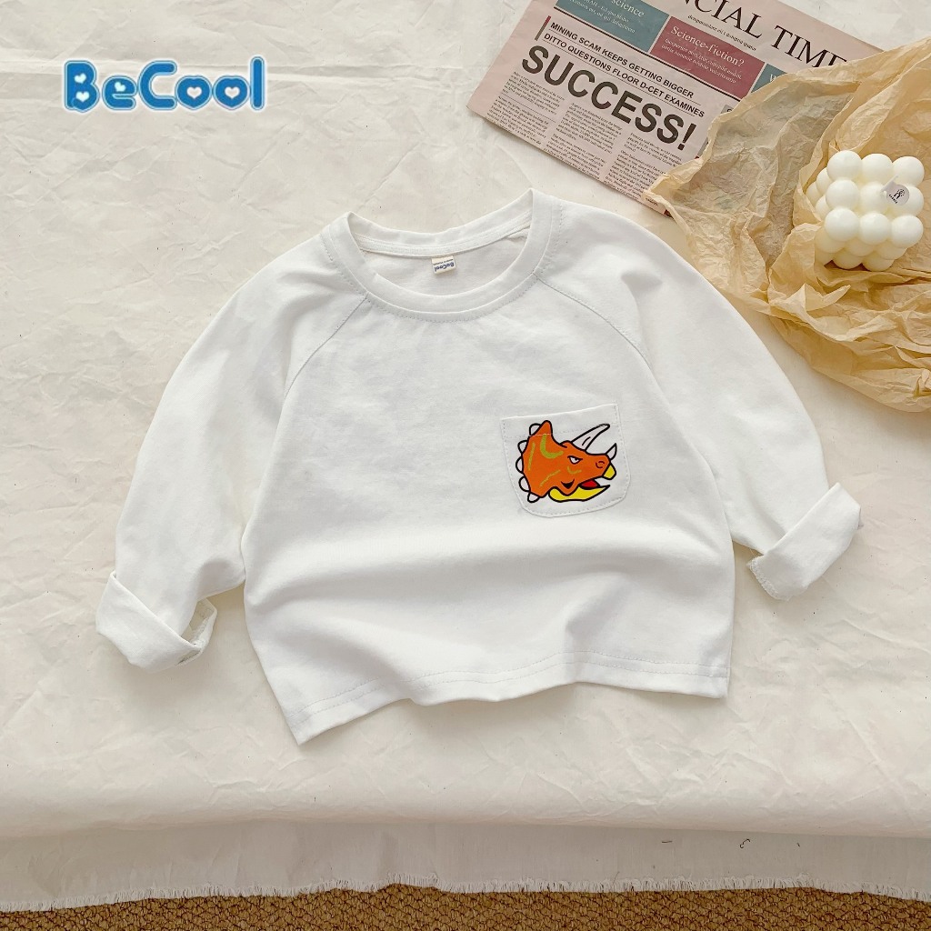 Áo Giữ Nhiệt Túi Khủng Long Cho Bé Chất Cotton Khô Cao Cấp BeCool, Áo Dài Tay Cho Bé Từ 9-27kg MOOBABY SHOP