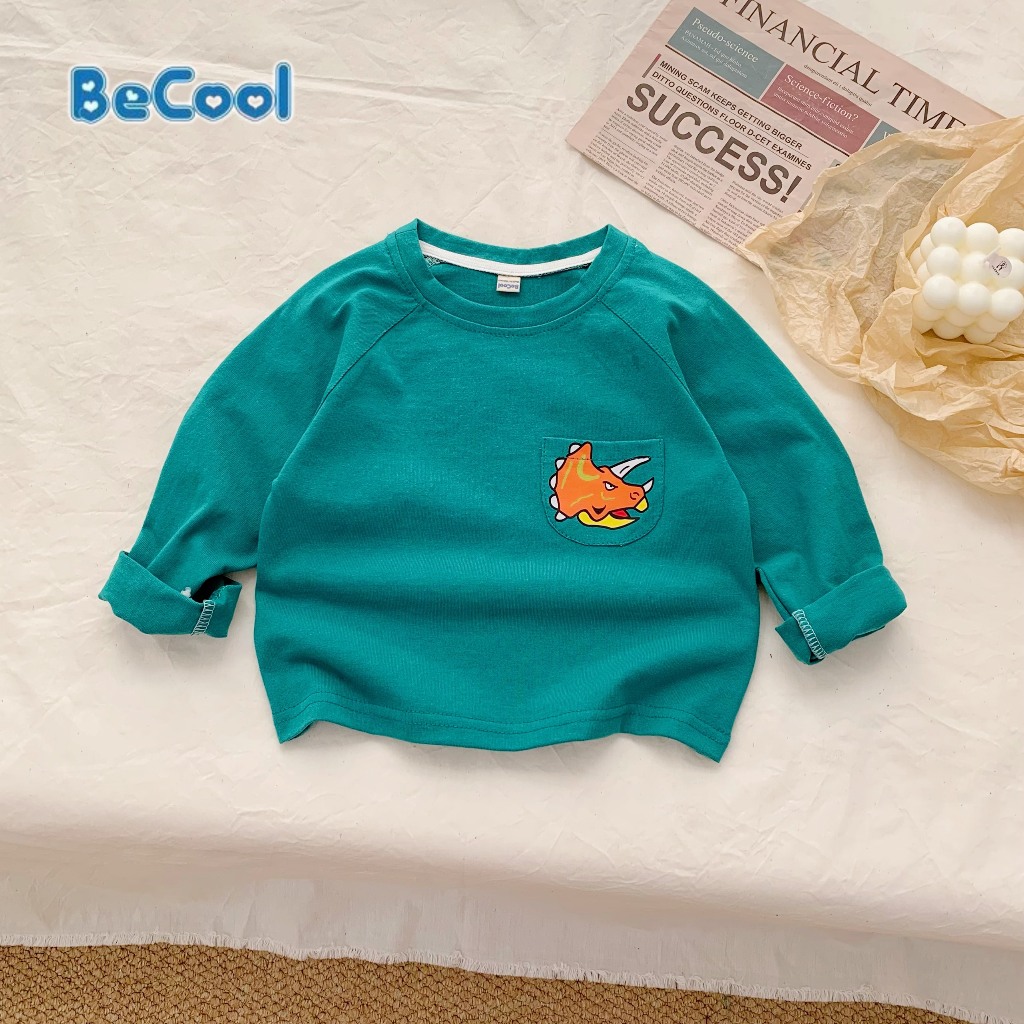 Áo Giữ Nhiệt Túi Khủng Long Cho Bé Chất Cotton Khô Cao Cấp BeCool, Áo Dài Tay Cho Bé Từ 9-27kg MOOBABY SHOP