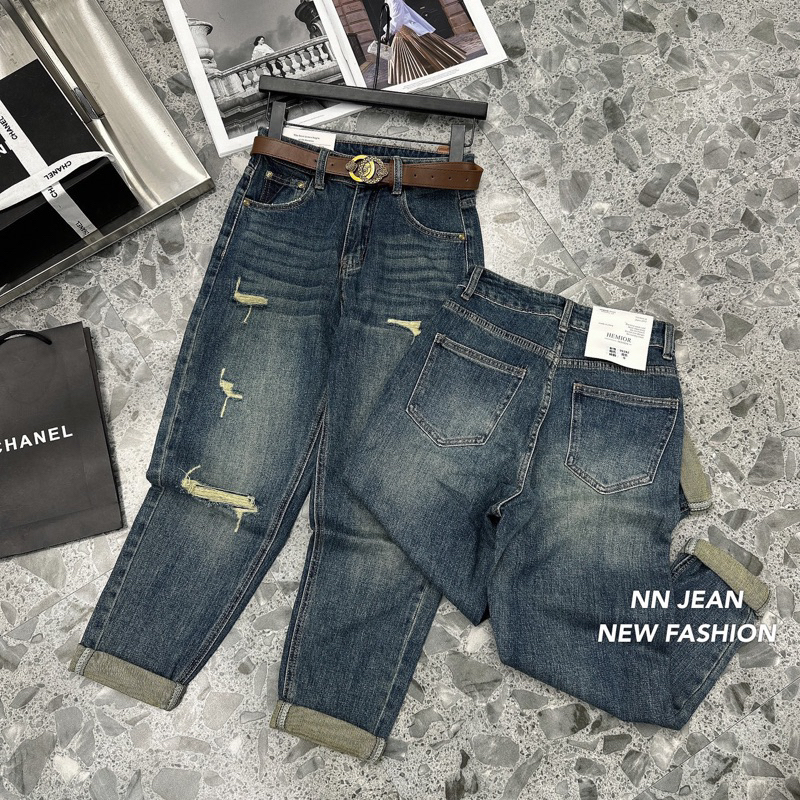 Quần jeans bò baggy rách hàng QCL1