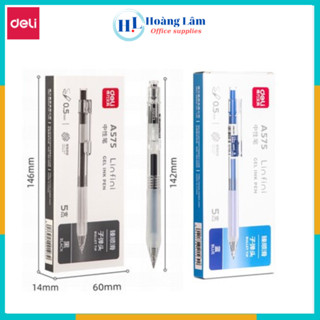 Bút bi nước bút gel Deli mực đen ngòi 0.5mm học sinh mực đều A575 - có ruột thay thế - 1 chiếc